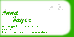 anna hayer business card